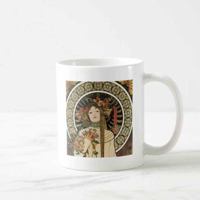 Taza De Café Alfonse Mucha Trappistine Nouveau (Derecha)