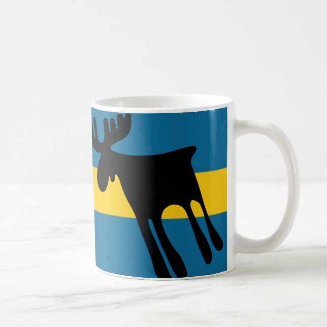 Taza De Café Älg / Moose med Svenska flaggan (Derecha)