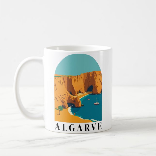 Taza De Café Algarve, Portugal, arte retro europeo (Izquierda)