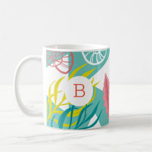 Taza De Café Algas marinas de moda de Geo Nautical Monograma