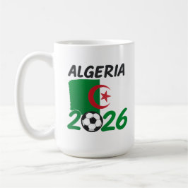 Taza De Café Algeria 2026 Soccer Fan Design with Crescent Star 