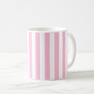 Taza De Café Algodón de Azúcar y Rayas Verticales Blancas