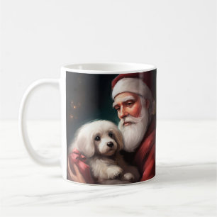 Taza De Café Algodón De Tulear Con Navidad De Papá Noel