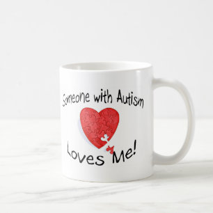 Taza De Café Alguien con autismo me ama (P Hrt)