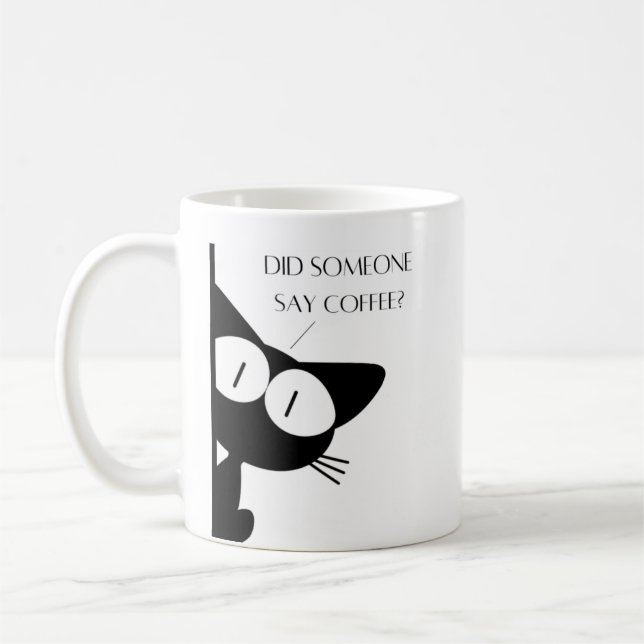 Taza De Café ¿Alguien dijo un gato negro para café? (Izquierda)