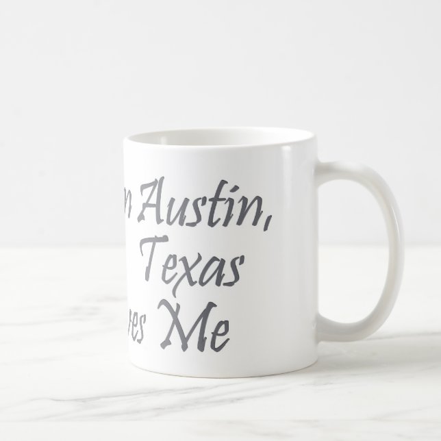 Taza De Café Alguien en Austin, Tejas me ama (Derecha)