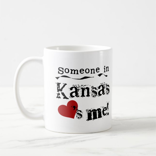 Taza De Café Alguien en Kansas me ama (Izquierda)