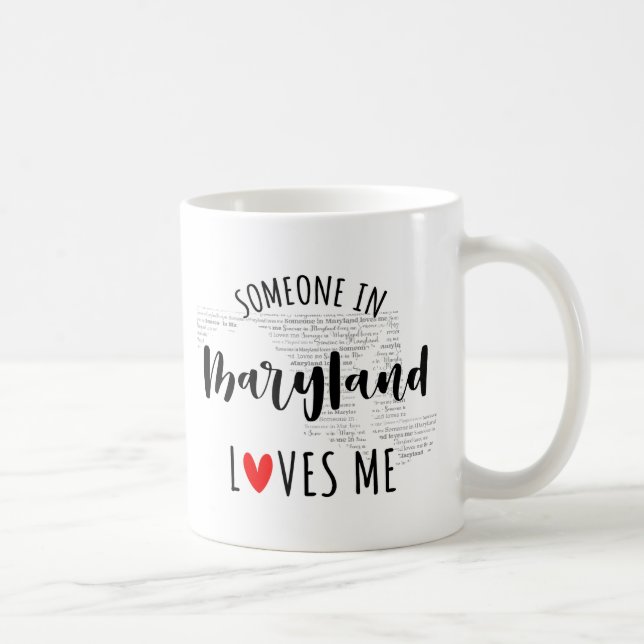 Taza De Café Alguien En Maryland Me Ama Mapear Café Mug (Derecha)