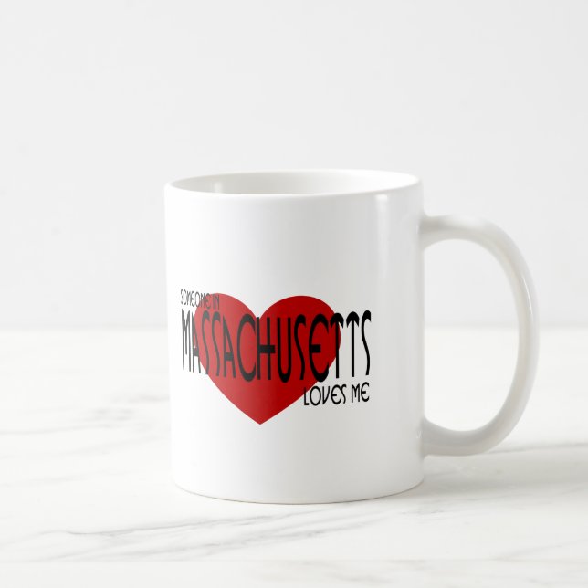 Taza De Café Alguien en Massachusetts me ama (Derecha)