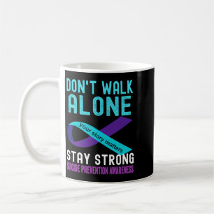 Taza De Café Alguien que amo Prevención Conciencia Verde Morado