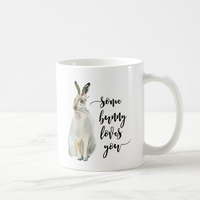 Taza De Café algún conejito le ama las liebres lindas de la (Derecha)