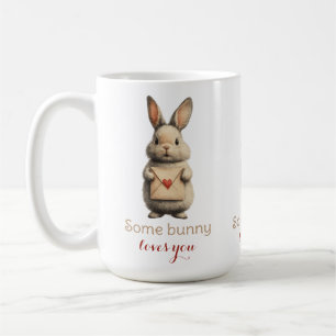 Taza De Café Algún Conejito Te Ama con Carta de Amor