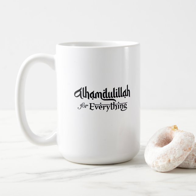 Taza De Café Alhamdulillah for Everything Minimal Islamic Gift (Con donut)