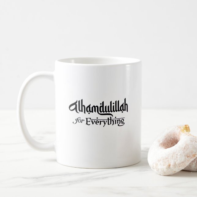 Taza De Café Alhamdulillah for Everything Minimal Islamic Gift (Con donut)