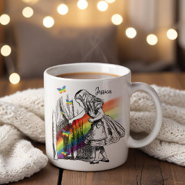 Taza De Café Alice Persiguiendo Al Arcoiris