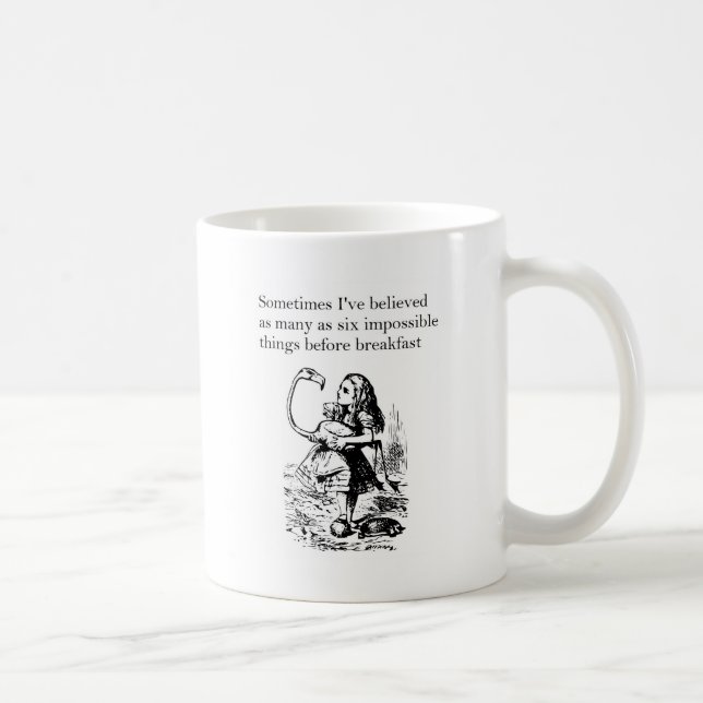 Taza De Café Alicia en el país de las maravillas, "Seis cosas i (Derecha)