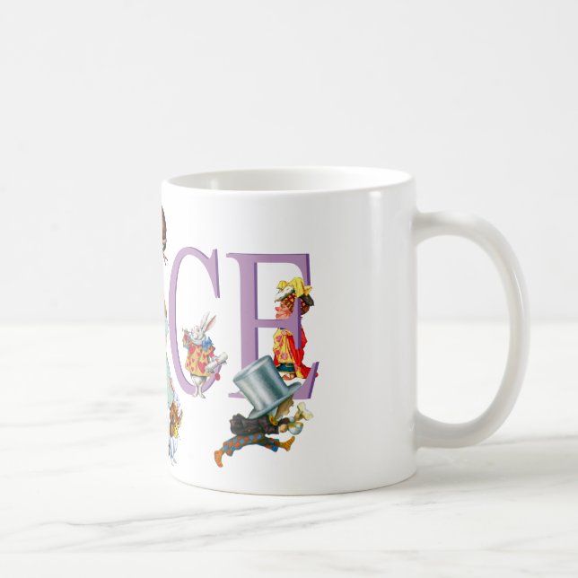 Taza De Café Alicia en el país de las maravillas y amigos (Derecha)