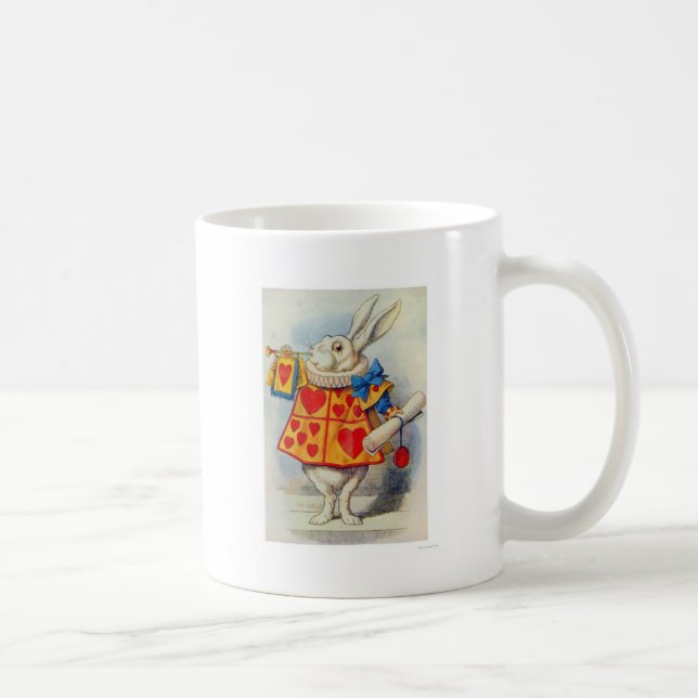 Taza De Café Alicia en los corazones blancos del conejo del (Derecha)