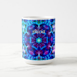 Taza De Café ALICIA ~ Patrón Purpurinoso Bonito ~