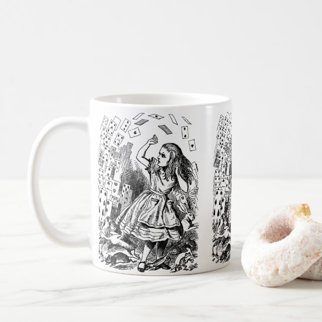 Taza De Café Alicia vintage en el país de las maravillas, jugan (Con donut)