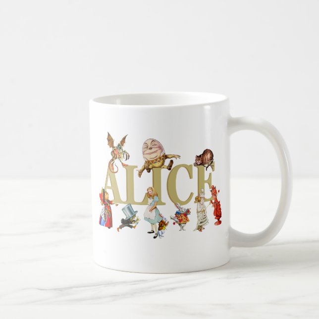Taza De Café Alicia y amigos en el país de las maravillas (Derecha)