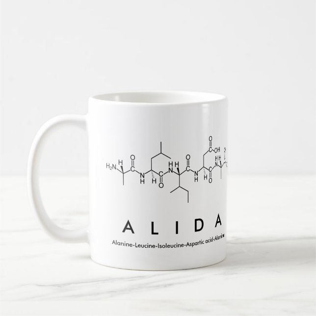 Taza De Café Alida peptide name mug (Izquierda)