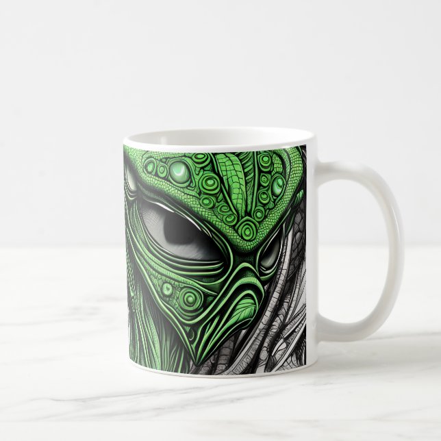 Taza De Café Alien abstrato espeluznante (Derecha)