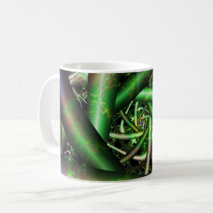Taza De Café Alien Arte fractal multicolor