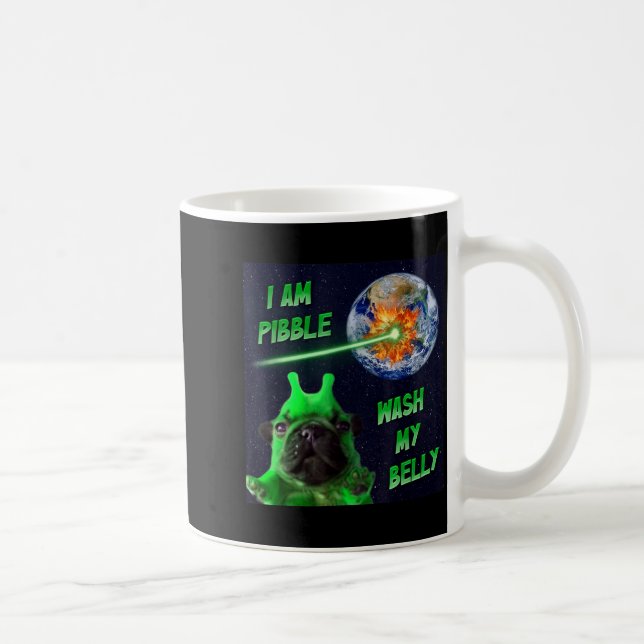 Taza De Café Alien Bble Funny Brainrot Dog Meme Space I Am Bble (Derecha)