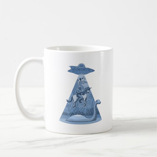 Taza De Café Alien, Bigfoot, Unicorn, Nessie (Izquierda)