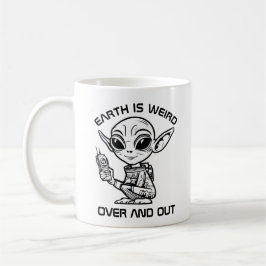 Taza De Café Alien blanco y negro