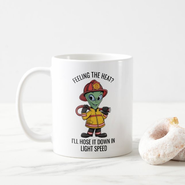 Taza De Café Alien Firefighter (Con donut)