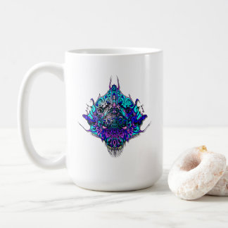 Taza De Café Alien Head blue and purple tribal design