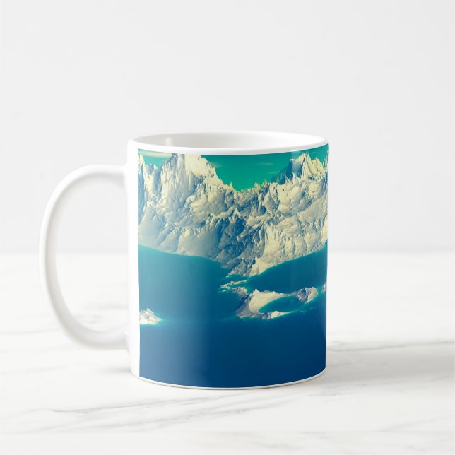 Taza De Café Alien Planet - Material gráfico de computadora 3D. (Izquierda)