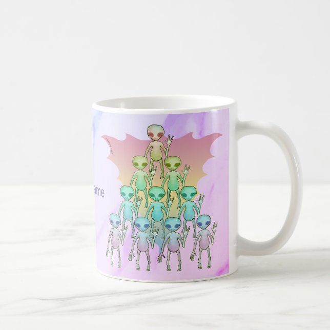 Taza De Café Alienígena Arcoíris (Derecha)
