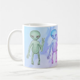Taza De Café Alienígena de Paz Cansado