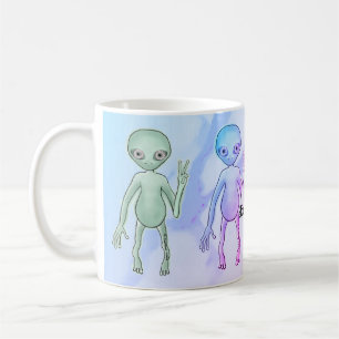 Taza De Café Alienígena de Paz Cansado