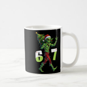 Taza De Café Alienígena divertido de Navidad Seis Siete Meme 67