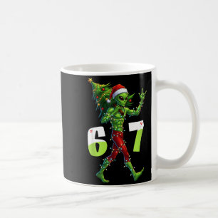 Taza De Café Alienígena divertido de Navidad Seis Siete Meme 67