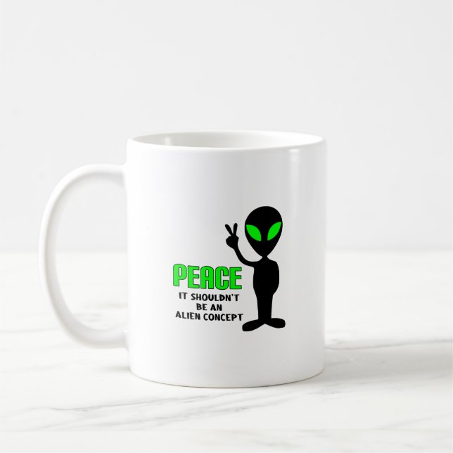Taza De Café Alienígenas de la paz (Izquierda)