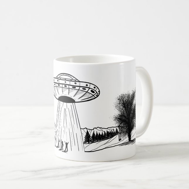 Taza De Café Alienígenas y ufos de Saucer voladores (Anverso derecho)