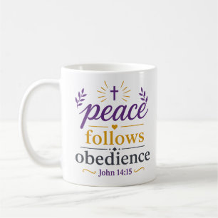 Taza De Café Aliento Cristiano de Obediencia y Paz