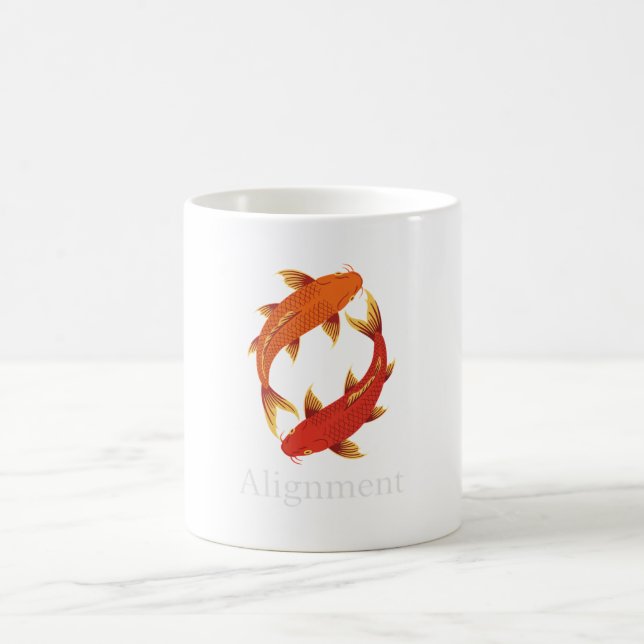 Taza De Café Alignment – Koi Fish Symbol of Balance, Clarity (Centro)