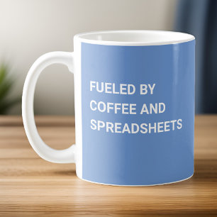 Taza De Café Alimentado por café y hojas de cálculo - Azul clar