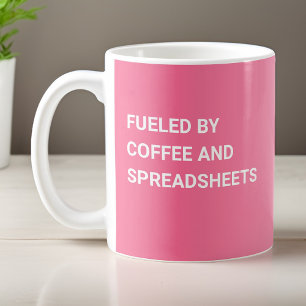 Taza De Café Alimentado por café y hojas de cálculo - Rosa degr