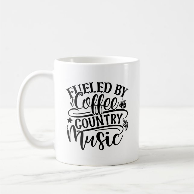 Taza De Café Alimentado Por Café Y Música De País (Izquierda)