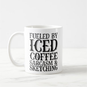 Taza De Café Alimentado Por El Sarcasmo Y El Esbozo Del Café He