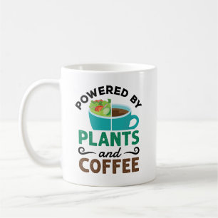 Taza De Café Alimentado por plantas y café vegetariano vegetari