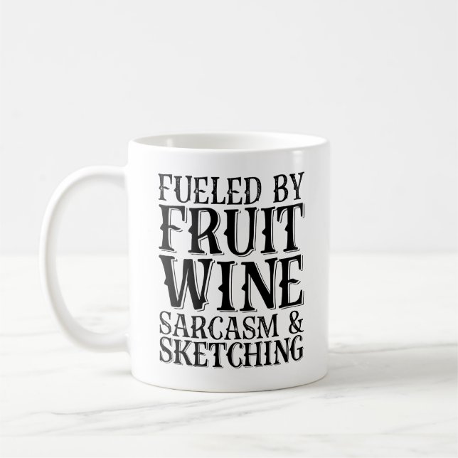 Taza De Café Alimentado Por Sarcasmo Y Esbozo De Vino De Frutas (Izquierda)