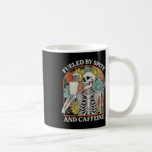 Taza De Café Alimentado Por Spite Y Caffeine Skeleton Halloween